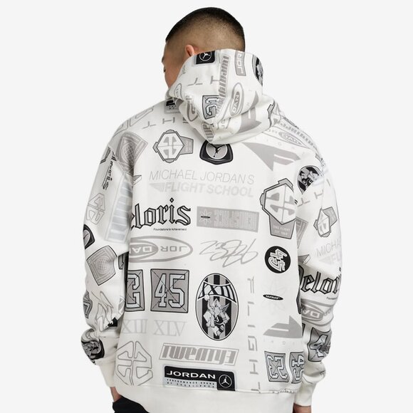 *NEW* Nike JORDAN ESSENTIALS PRINTED PULLOVER HOODIE SAIL (HM7254 133) XL & Lrg - Picture 3 of 7